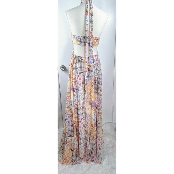 Fate Colorful Paisley Patchwork Maxi Hippie Boho Festival Beach Dress Sz Medium - Picture 3 of 9